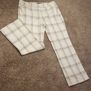 Black & white, plaid, wide leg dress pants